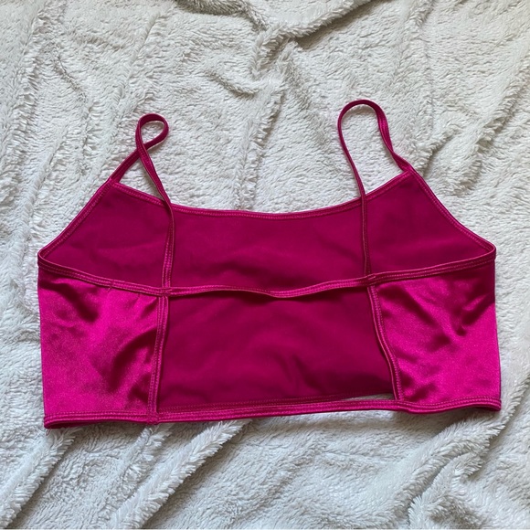 Pink cami / bralette / satin like pretty colour - Picture 2 of 5
